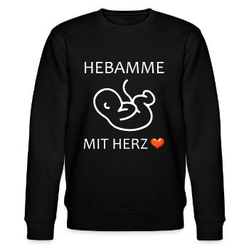 Hebamme mit Herz Baby eine Hebamme - Stanley/Stella Unisex Bio-Sweatshirt CHANGER  - Schwarz - Vorne - Nik (191cm) & Marisol (170cm)