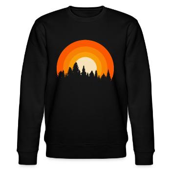 Retrowald Orange - Stanley/Stella Unisex Bio-Sweatshirt CHANGER  - Schwarz - Vorne - Nik (191cm) & Marisol (170cm)