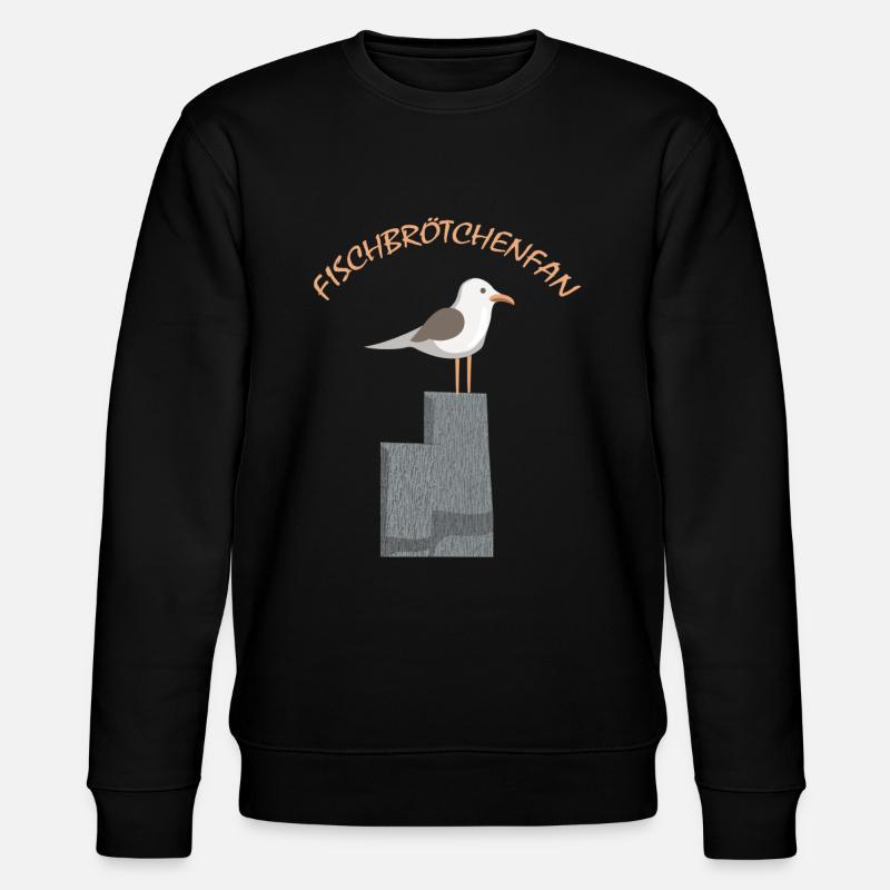 Fischbrötchen Fan die Möwe - Stanley/Stella Unisex Bio-Sweatshirt CHANGER - Schwarz