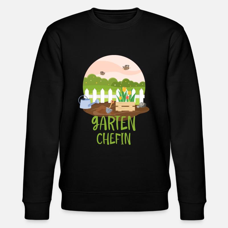 Eine Garten Chefin lustige Garten Sprüche - Stanley/Stella Unisex Bio-Sweatshirt CHANGER  - Schwarz