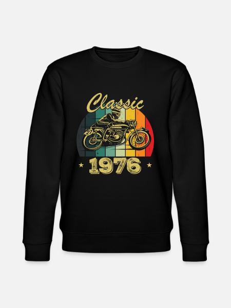 Vintage klassieke verjaardagscadeau geboren in 1976 - Stanley/Stella Uniseks bio-sweatshirt CHANGER - zwart