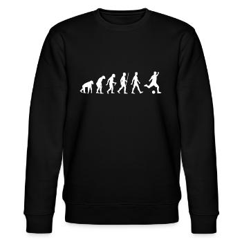 Fußball Evolution - Stanley/Stella Unisex Bio-Sweatshirt CHANGER  - Schwarz - Vorne - Nik (191cm) & Marisol (170cm)