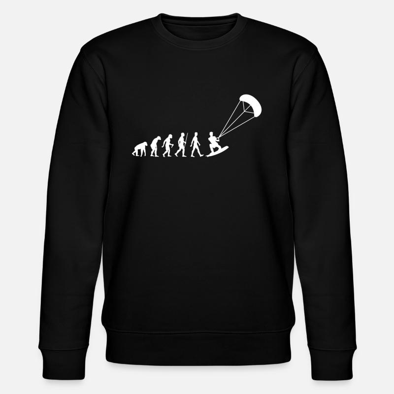 Kitesurfer Evolution Kiteboarding Entwicklung - Stanley/Stella Unisex Bio-Sweatshirt CHANGER  - Schwarz