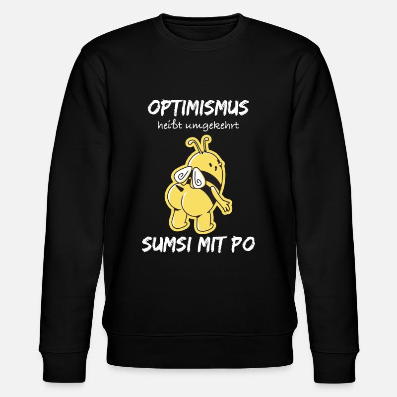 Optimismus sumsi mit po - Stanley/Stella Unisex Bio-Sweatshirt CHANGER  - Schwarz