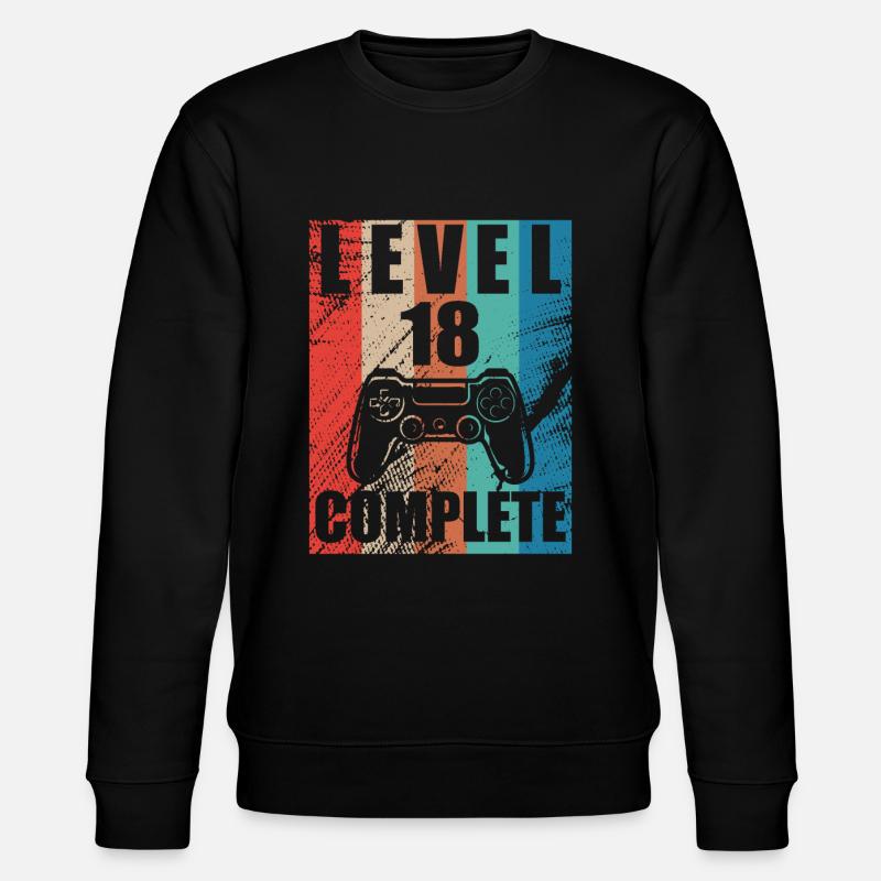 Level 18 abgeschlossen - Stanley/Stella Unisex Bio-Sweatshirt CHANGER  - Schwarz