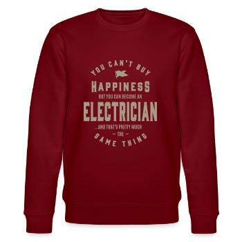 Électricien - Sweat bio CHANGER Stanley/Stella Unisexe - bordeaux - Devant - Nik (191cm) & Marisol (170cm)
