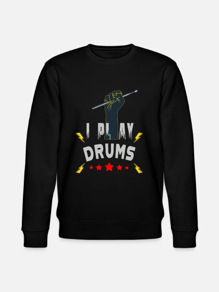 I play drums - Stanley/Stella CHANGER Unisex Organic Sweatshirt - black