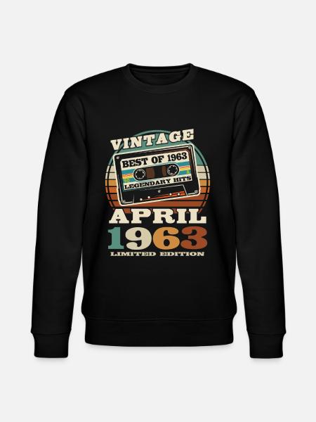 Nato nell'aprile del 1963 - 60 anni - Felpa ecologica unisex CHANGER di Stanley/Stella - nero