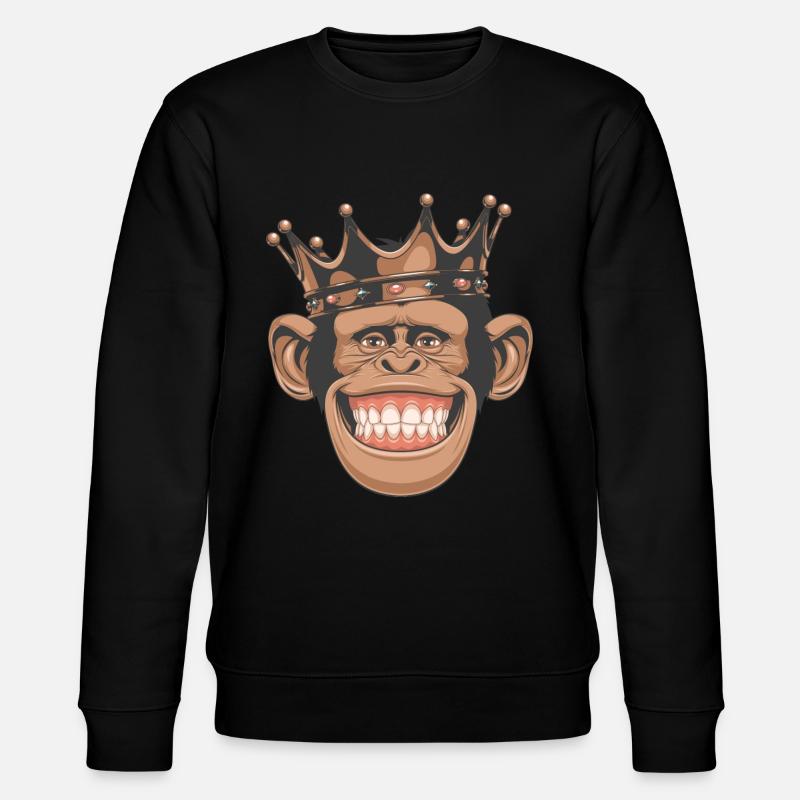 Singe avec couronne - Sweat bio CHANGER Stanley/Stella Unisexe - noir