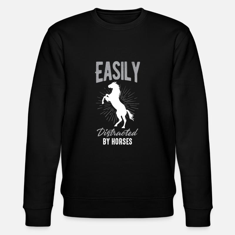 Facilement distrait par les chevaux - Sweat bio CHANGER Stanley/Stella Unisexe - noir