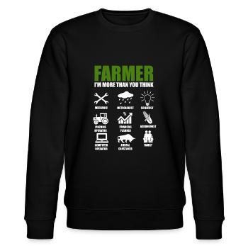 Farmer Farmer Farmer Tractor Farm Stable - Stanley/Stella CHANGER Unisex Organic Sweatshirt - black - Front - Nik (191cm) & Marisol (170cm)