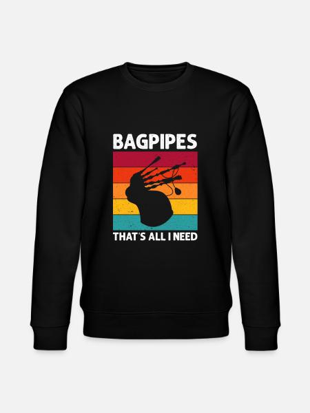 Bagpipe training and bagpipe playing - Stanley/Stella CHANGER Unisex Organic Sweatshirt - black
