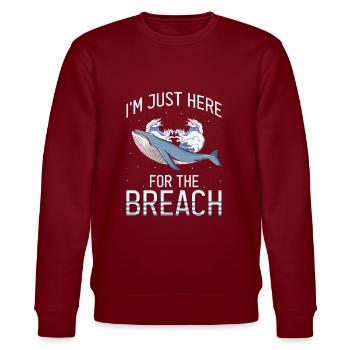 Beluga Whale Design für Meeressäuger und Orca - Stanley/Stella Unisex Bio-Sweatshirt CHANGER  - Burgunderrot - Vorne - Nik (191cm) & Marisol (170cm)