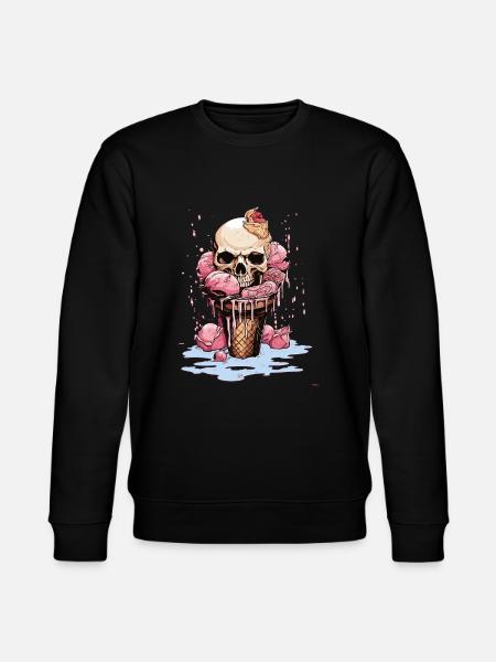 Totenkopf-Eiscreme-Halloween-Design - Stanley/Stella Unisex Bio-Sweatshirt CHANGER - Schwarz