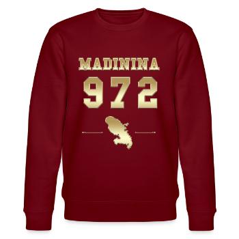 Martinique Madinina 972 Geschenk Antillen Karte - Stanley/Stella Unisex Bio-Sweatshirt CHANGER  - Burgunderrot - Vorne - Nik (191cm) & Marisol (170cm)