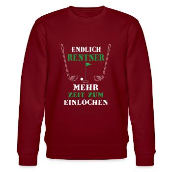 Rentner Golf Golfschläger - Stanley/Stella Unisex Bio-Sweatshirt CHANGER  - Burgunderrot - Vorne - Nik (191cm) & Marisol (170cm)