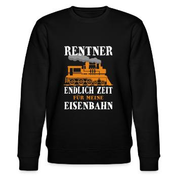 Rentner Eisenbahn Dampflok Lokführer - Stanley/Stella Unisex Bio-Sweatshirt CHANGER  - Schwarz - Vorne - Nik (191cm) & Marisol (170cm)