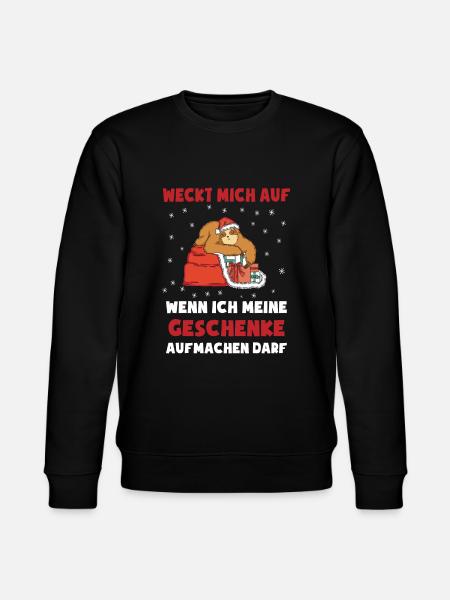Weihnachten Geschenk Weihnachtsgeschenk Faultier - Stanley/Stella Unisex Bio-Sweatshirt CHANGER  - Schwarz