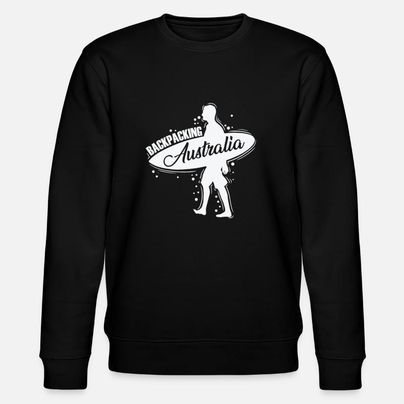 Backbacking Australia Outback Adventure - Stanley/Stella CHANGER Unisex Organic Sweatshirt - black