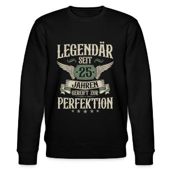 Legendär seit 25 Jahren 25 Geburtstag Spruch - Stanley/Stella Unisex Bio-Sweatshirt CHANGER  - Schwarz - Vorne - Nik (191cm) & Marisol (170cm)