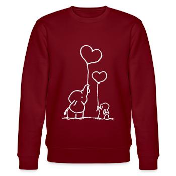 Hase und Elefant süß - Stanley/Stella Unisex Bio-Sweatshirt CHANGER  - Burgunderrot - Vorne - Nik (191cm) & Marisol (170cm)