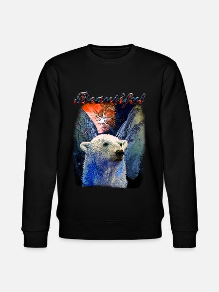 Wunderschöner Eisbär - Stanley/Stella Unisex Bio-Sweatshirt CHANGER - Schwarz