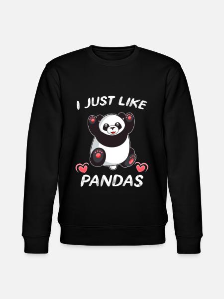Cute panda i love pandas - Stanley/Stella CHANGER Unisex Organic Sweatshirt - black
