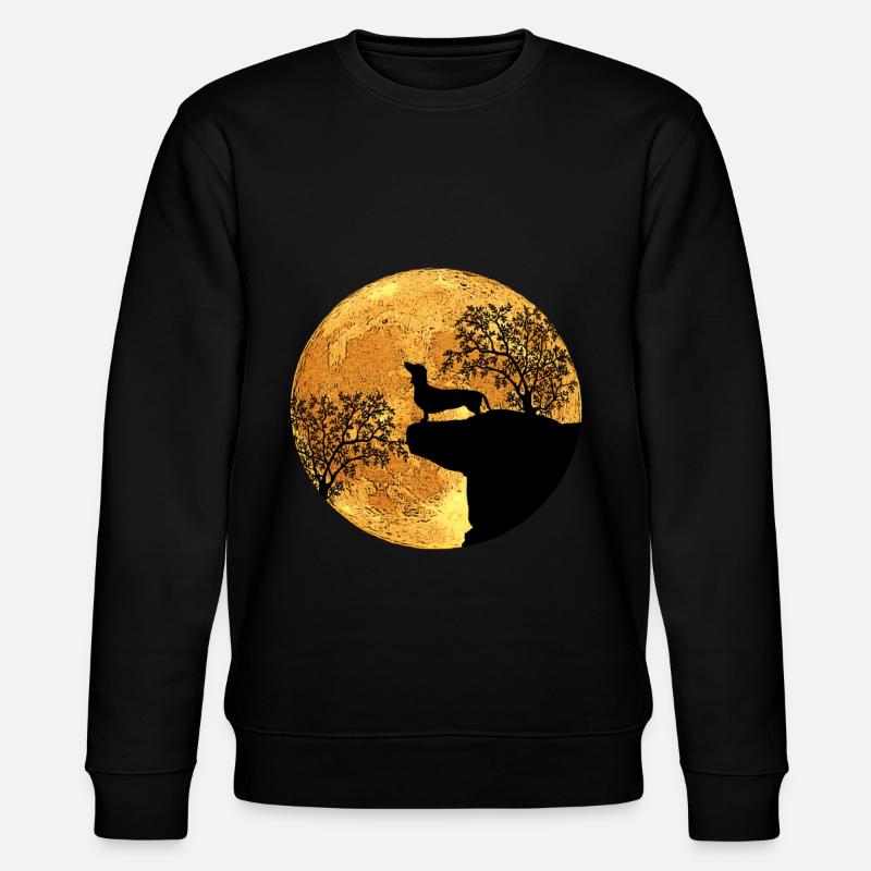 Teckel devant la lune - Sweat bio CHANGER Stanley/Stella Unisexe - noir