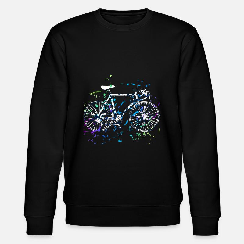 Fahrrad im kunstvollem Style - Stanley/Stella Unisex Bio-Sweatshirt CHANGER  - Schwarz