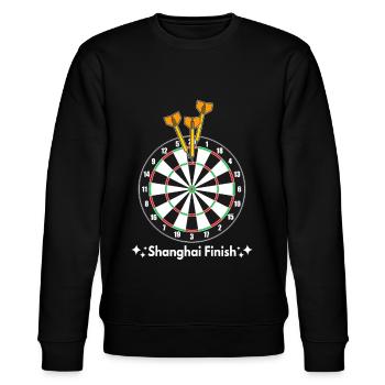 Shanghai Finish Darts Dartscheibe - Stanley/Stella Unisex Bio-Sweatshirt CHANGER  - Schwarz - Vorne - Nik (191cm) & Marisol (170cm)