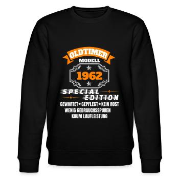 Oldtimer Modell 1962 - Stanley/Stella Unisex Bio-Sweatshirt CHANGER  - Schwarz - Vorne - Nik (191cm) & Marisol (170cm)
