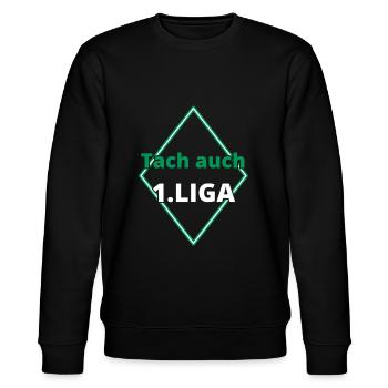 Tach auch 1.Liga Bremen - Stanley/Stella Unisex Bio-Sweatshirt CHANGER  - Schwarz - Vorne - Nik (191cm) & Marisol (170cm)