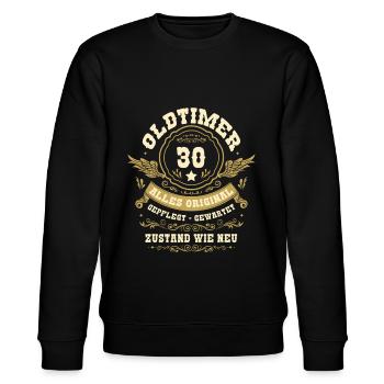 30. Geburtstag Oldtimer - Stanley/Stella Unisex Bio-Sweatshirt CHANGER  - Schwarz - Vorne - Nik (191cm) & Marisol (170cm)