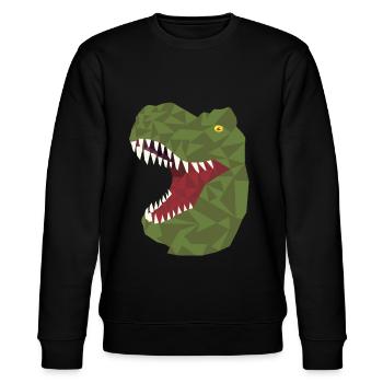 polygon dinosaurier, dino, t-rex, rex, dinos, tier - Stanley/Stella Unisex Bio-Sweatshirt CHANGER  - Schwarz - Vorne - Nik (191cm) & Marisol (170cm)