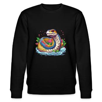 Rainbow Anaconda - Stanley/Stella CHANGER Unisex Organic Sweatshirt - black - Front - Nik (191cm) & Marisol (170cm)