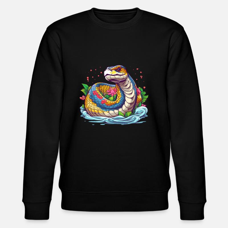 Regenbogen Anaconda - Stanley/Stella Unisex Bio-Sweatshirt CHANGER  - Schwarz