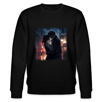 Lovers in the Rain - Stanley/Stella CHANGER Unisex Organic Sweatshirt - black - Front - Nik (191cm) & Marisol (170cm)
