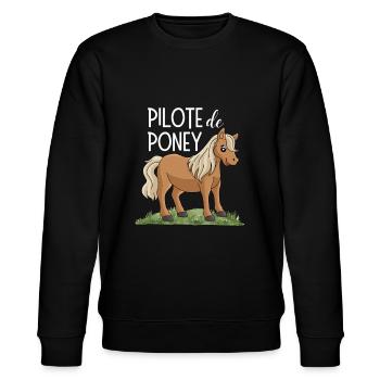 Pilote De Poney équitation Cheval cadeau Cavalier - Sweat bio CHANGER Stanley/Stella Unisexe - noir - Devant - Nik (191cm) & Marisol (170cm)