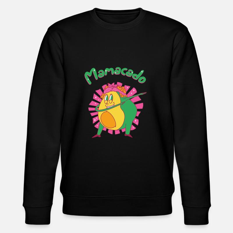 Dubbing Mamacado Funny Avocado Pregnant - Stanley/Stella CHANGER Unisex Organic Sweatshirt - black
