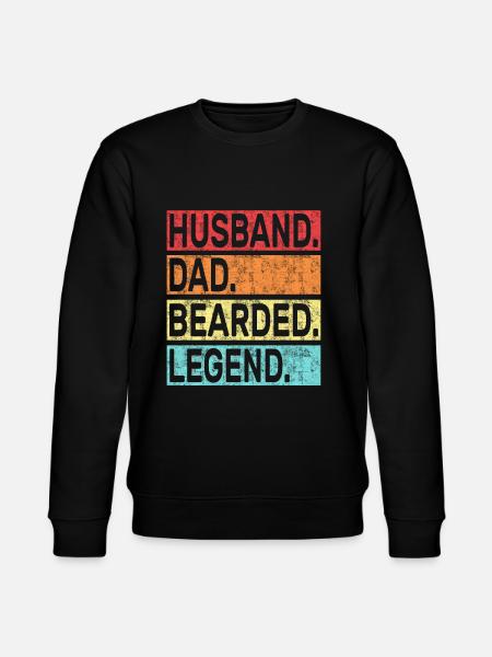 Husband Dad Bearded Legend - Stanley/Stella CHANGER Unisex Organic Sweatshirt - black