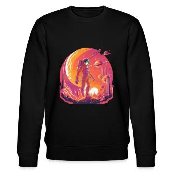 Weltraum-Fantasie - Stanley/Stella Unisex Bio-Sweatshirt CHANGER  - Schwarz - Vorne - Nik (191cm) & Marisol (170cm)