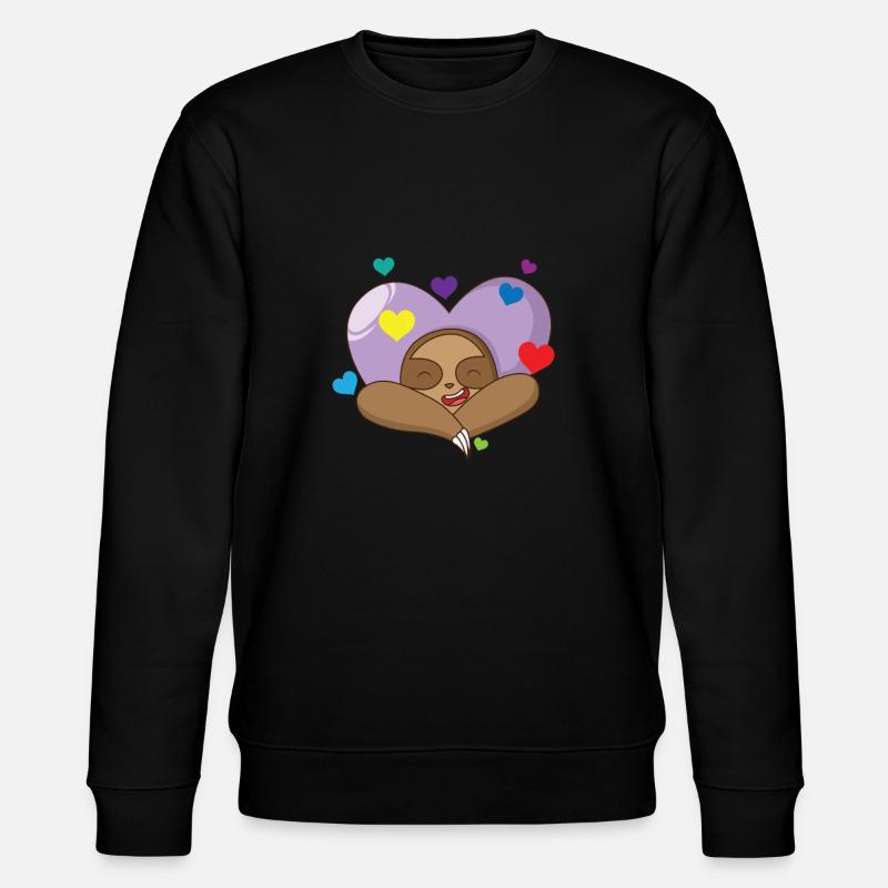 Sloth in love - Stanley/Stella CHANGER Unisex Organic Sweatshirt - black
