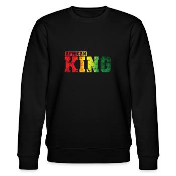 African King Land Kontinent Afrika Karte - Stanley/Stella Unisex Bio-Sweatshirt CHANGER  - Schwarz - Vorne - Nik (191cm) & Marisol (170cm)