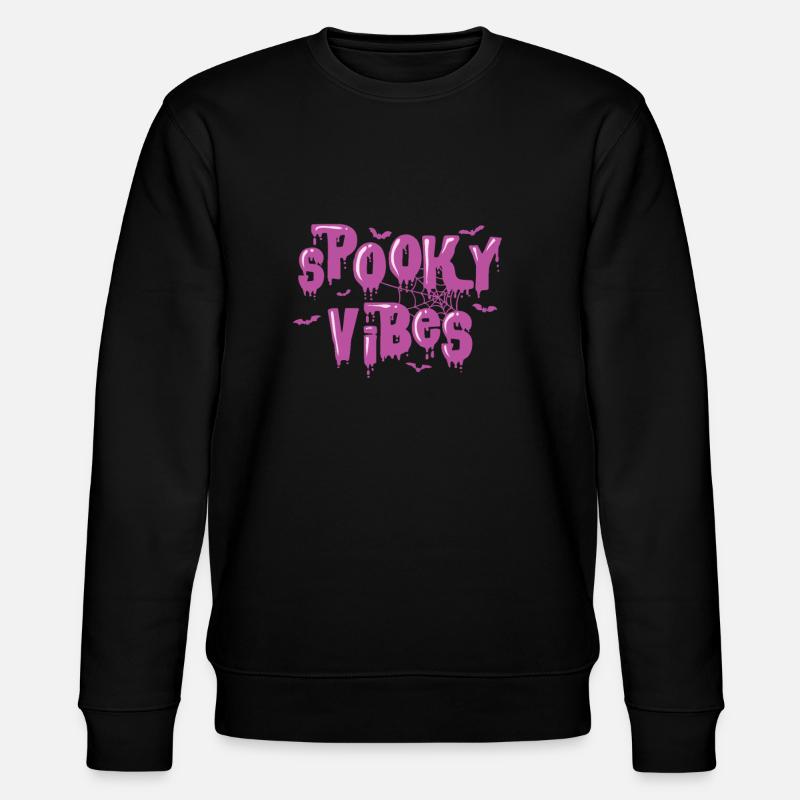 Spooky Vibes Halloween Custom Ghost - Stanley/Stella CHANGER Unisex Organic Sweatshirt - black