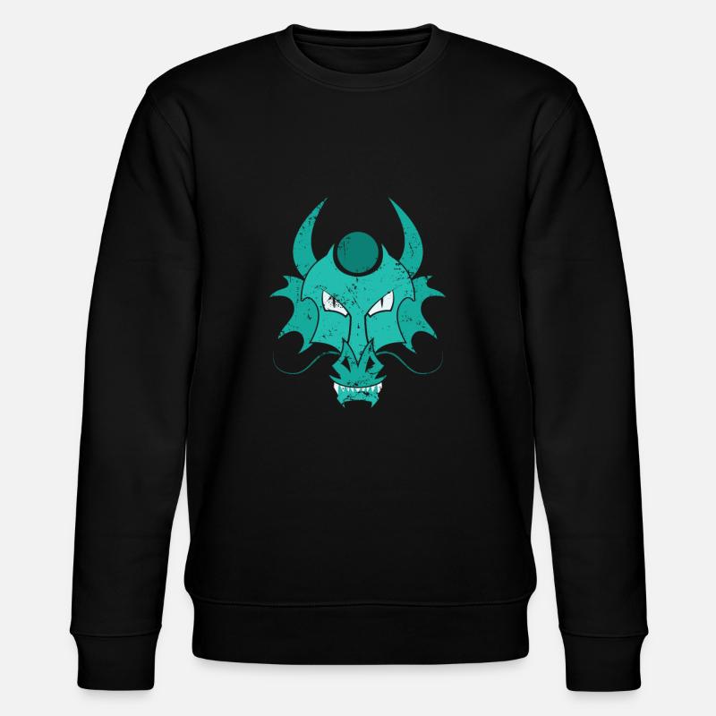 Drachen Kunst chinesisches Tierkreiszeichen - Stanley/Stella Unisex Bio-Sweatshirt CHANGER  - Schwarz