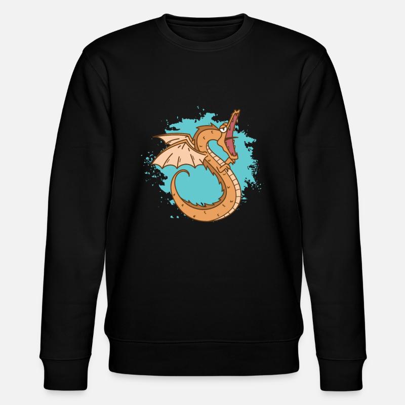 Dragon snake with open mouth - Stanley/Stella CHANGER Unisex Organic Sweatshirt - black