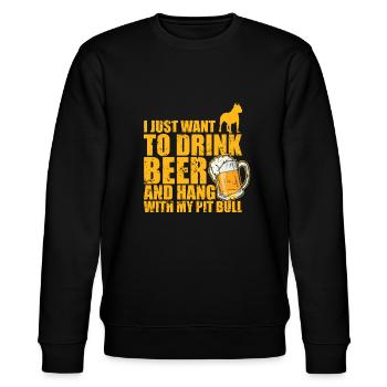 Il suffit de boire de la bière et de traîner avec mon pitbull - Sweat bio CHANGER Stanley/Stella Unisexe - noir - Devant - Nik (191cm) & Marisol (170cm)