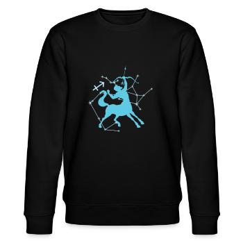 Schütze vor Sternkonstellation Sternzeichen - Stanley/Stella Unisex Bio-Sweatshirt CHANGER  - Schwarz - Vorne - Nik (191cm) & Marisol (170cm)