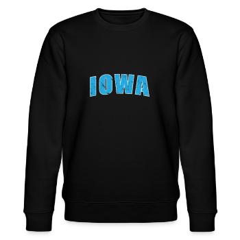 Iowa USA Amerika Bundesstaat - Stanley/Stella Unisex Bio-Sweatshirt CHANGER  - Schwarz - Vorne - Nik (191cm) & Marisol (170cm)