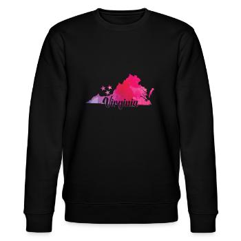 Virginia Karte USA Amerika Bundesstaat - Stanley/Stella Unisex Bio-Sweatshirt CHANGER  - Schwarz - Vorne - Nik (191cm) & Marisol (170cm)